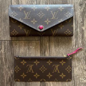 LIKE NEW Louis Vuitton Monogram Josephine Wallet Zippered Insert Fuchsia
